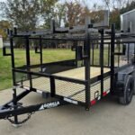 7×12 Straight Deck Utility Trailer 4ft Ladder Racks with 1.5 FT Mesh (2) 3500lb Axle
