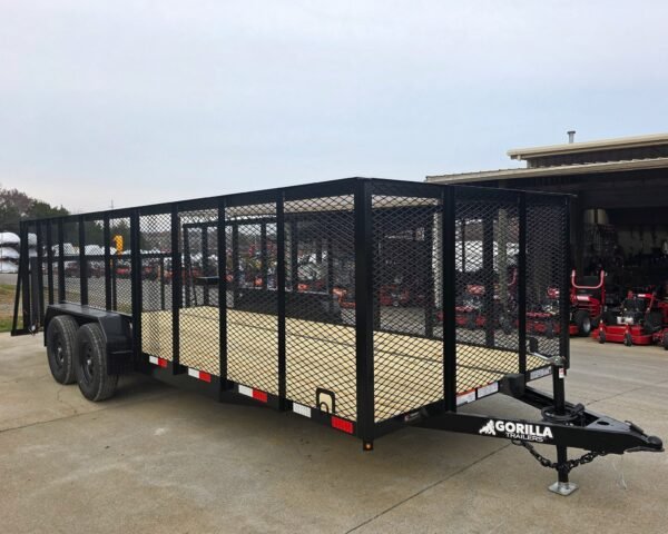 7×20 Dovetail Utility Trailer 4ft Mesh Sides (2) 3,500lb Axles, product image 1