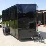 6×12 Enclosed Trailer Black V-Nose Blackout Package 3,500lb Axle Storage