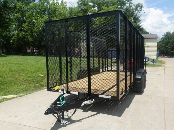 6.4×16 Straight Deck Utility Trailer 6ft Mesh Sides (2) 3,500lb Axles, product image 1