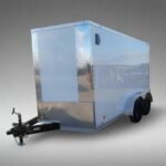 7×12 Tandem White V-Nose Enclosed Trailer