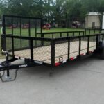 7×20 Dovetail Utility Trailer 2ft Mesh Side with Side Gate (2) 3,500lb Axles