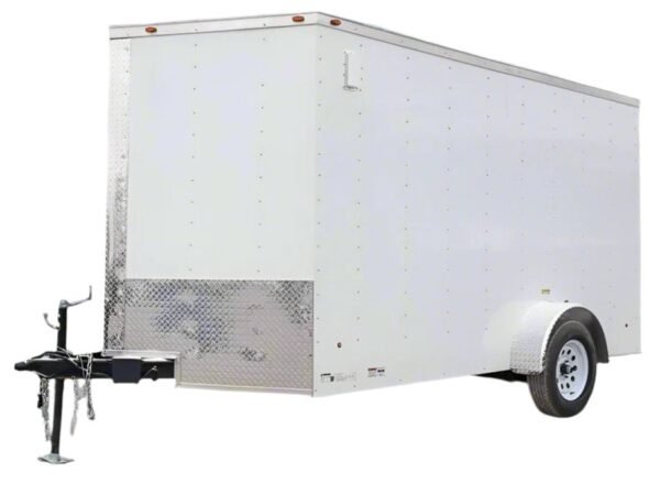 7×12 V-Nose Enclosed Trailer 3,500lb Axle with Ramp and Brakes, product image 1