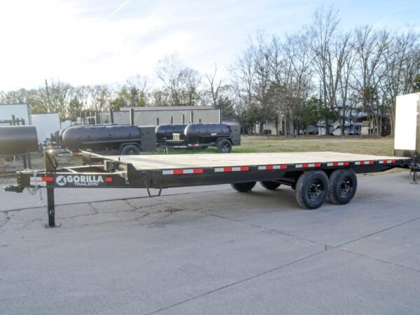 8.5×22 Straight Deckover Trailer (2) 7K Axles with Slide Out Ramps 14K GVWR, product image 1