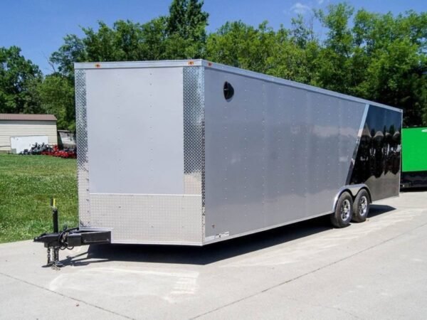 8.5×24 Two Tone-Black/Silver Enclosed Trailer (2) 5200lb Axle Storage, product image 1