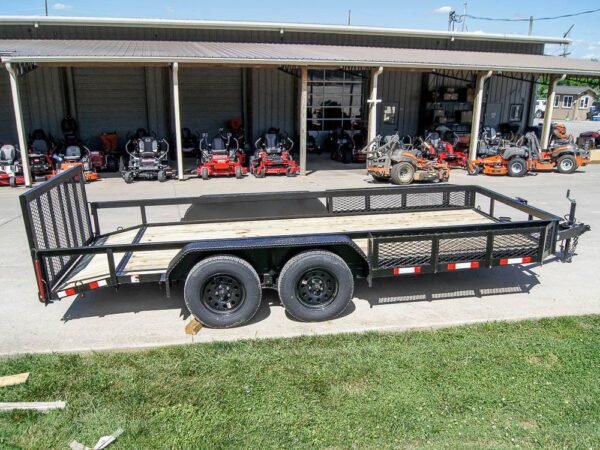6.4×16 Dovetail Utility Trailer with Side Baskets (2) 3500lb Axles, product image 1