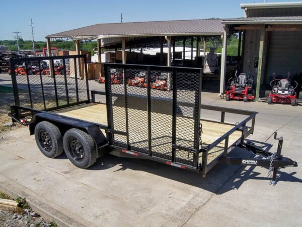 7×14 Straight Deck Utility Trailer with Side Gate (2) 3500lb Axles, product image 1