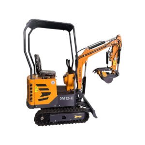 1 Ton, 13.5 HP Gasoline Engine (B&S) Mini Excavator w/ Hydraulic Thumb & Side Swing Boom | AGT-DM12-C — gallery view 2