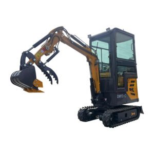 1 Ton, B&S Engine Mini Small Cab Excavator w/ Hydraulic Thumb & Swing Boom | AGT-DM13-C — gallery view 2