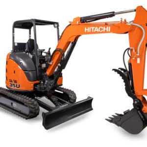 2026 Hitachi ZX35U-5N (CAB BASIC) Blade, cab, heat, A/C, 5’8″ stick, thumb, coupler, and dig bucket included — primary view