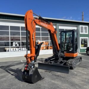 2026 Hitachi ZX50U-5N (CAB ANGLE) Angle blade, cab, heat, A/C, thumb, coupler, and dig bucket included — primary view