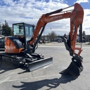 2026 Hitachi ZX50U-5N (CAB ANGLE) Angle blade, cab, heat, A/C, thumb, coupler, and dig bucket included — gallery view 2