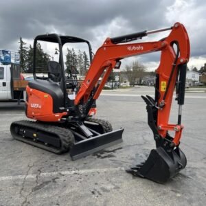2026 Kubota U27-4 (ROPS) includes open station unit, hydraulic thumb, manual coupler, dig buckeT — primary view