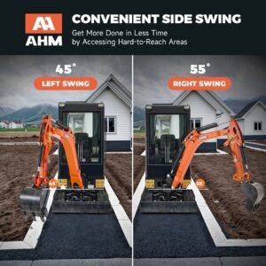 AX-17J | 23 HP B&S Engine 1.6 Ton Mini Excavator with Swing Boom & Enclosed Cab — gallery view 2