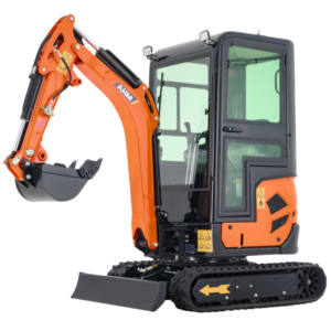 AX-17J | 23 HP B&S Engine 1.6 Ton Mini Excavator with Swing Boom & Enclosed Cab — primary view
