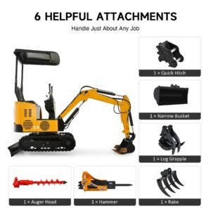 NW-12 | 13.5HP Mini Excavator B&S Engine with 6 Attachments — gallery view 2
