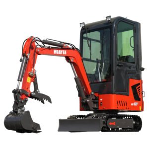 Mini Excavator with Pilot Controls & Cab | 13.5 hp B&S Engine | HUAYEE HY12F — primary view