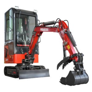 Mini Excavator with Pilot Controls & Cab | 13.5 hp B&S Engine | HUAYEE HY12F — gallery view 2