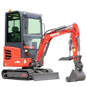 Mini Excavator with 14hp Kubota Engine | Hydraulic Thumb, Side Swing & Cab | HUAYEE HY18C — gallery view 2