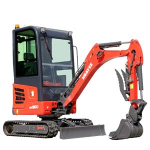 2 Ton Pro Mini Excavator with 16HP Kubota Engine & Enclosed Cab | HUAYEE HY20C — gallery view 2